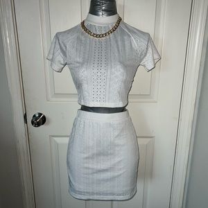 🍒💋 SHEIN Round Neck crop top and skirt set